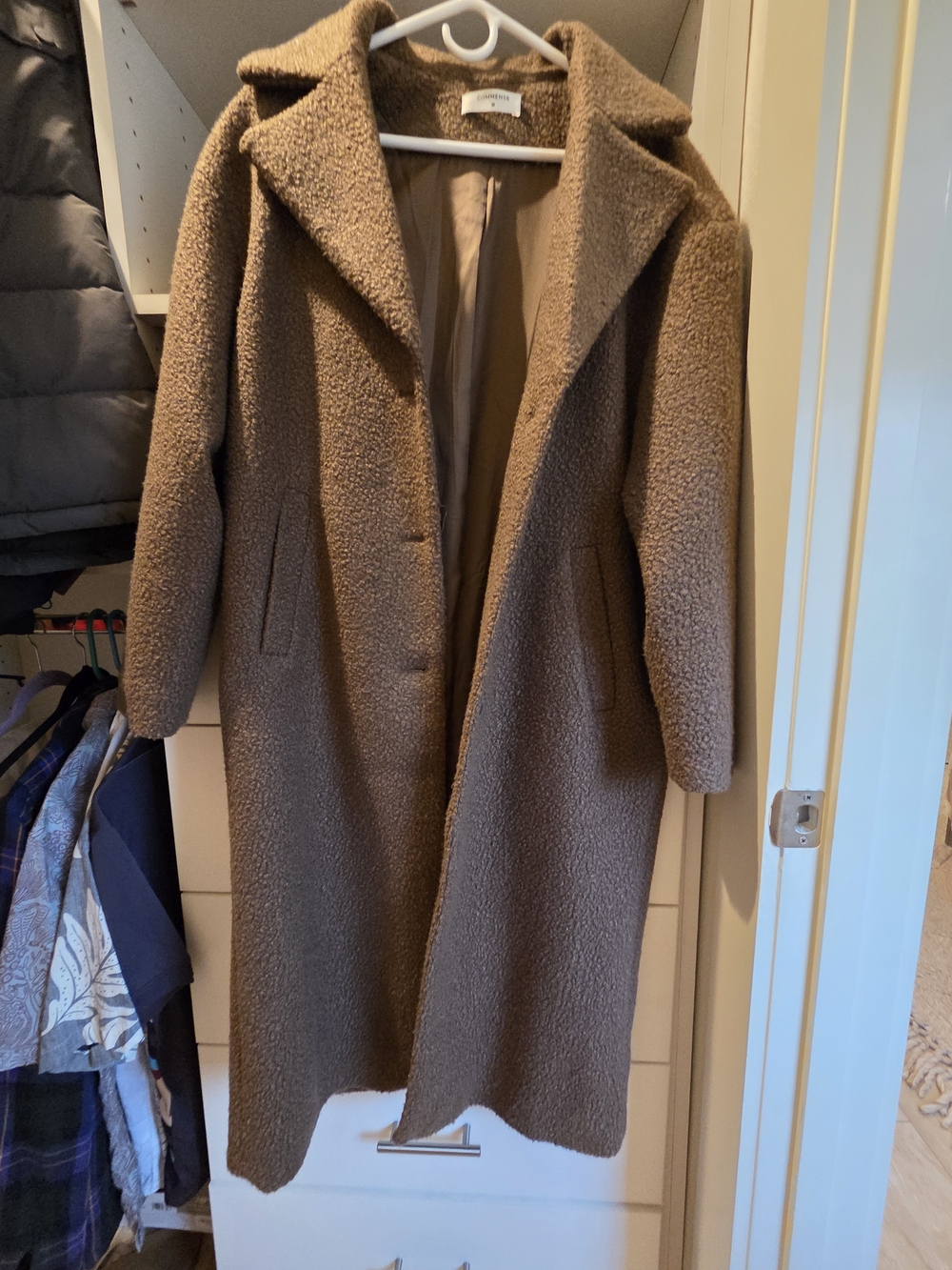 Commense Teddy Coat in Taupe Brown